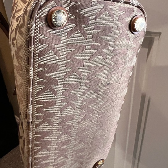 Michael Kors Tan and Brown Logo Tote - Picture 9 of 16